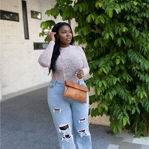 New W/Tag Zebra Print Long Sleeve Bodysuit Size L